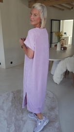 DIDI maxi terry T-shirt dress lilac v-neck