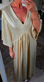 PARTY AND SHINE loose maxi dress gold curvy line