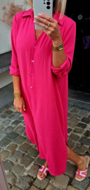 RHEA maxi shirt dress fuschia