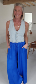 SALLI satin loose pants kobalt blue