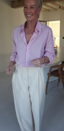 LOESJE cotton shirt striped pink