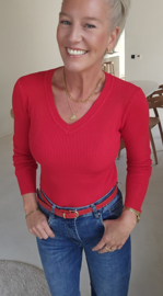 MILIA v-neck basic knit red