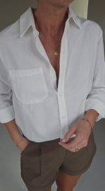 AVA basic cotton shirt white