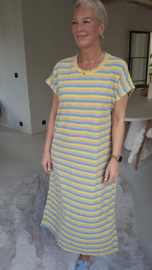 DAKOTA striped maxi sponge dress blue