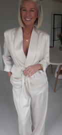 ROSIE satin suit silky cream