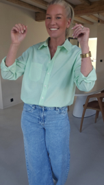 AVA basic cotton shirt fresh apple green