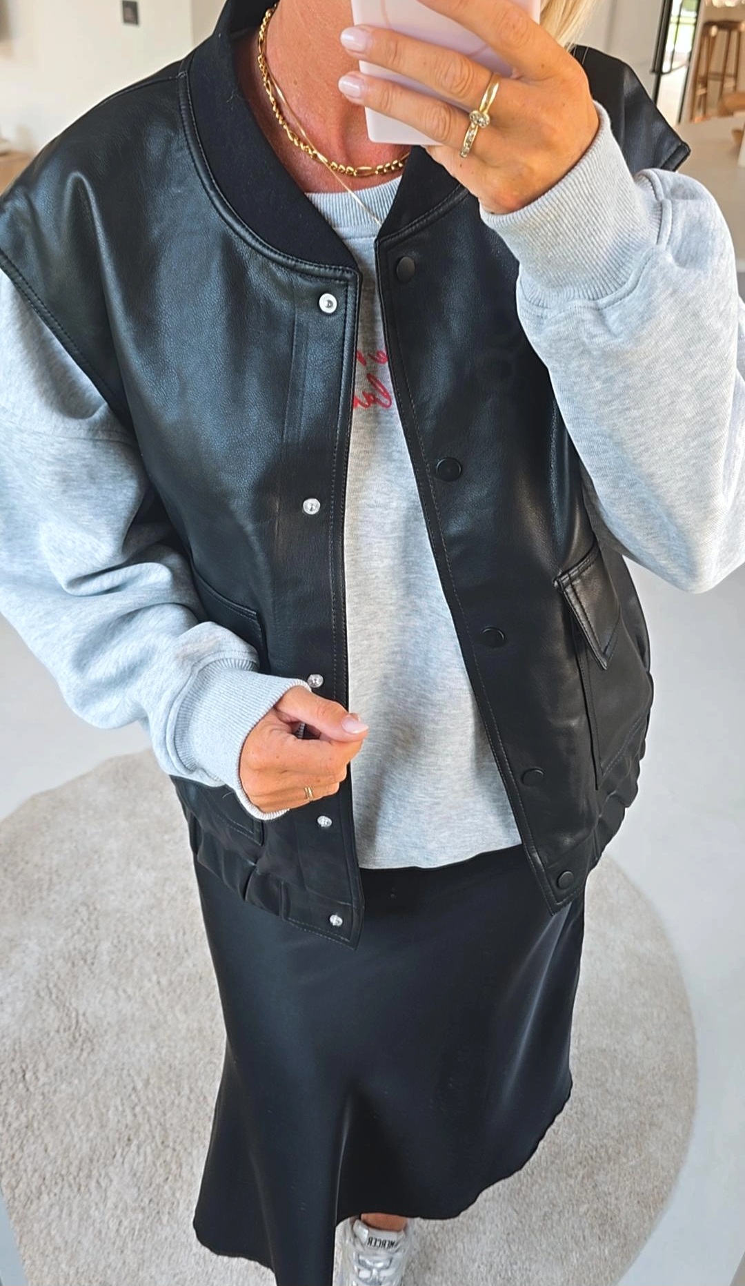 CIBELLE sleeveless pu jacket black