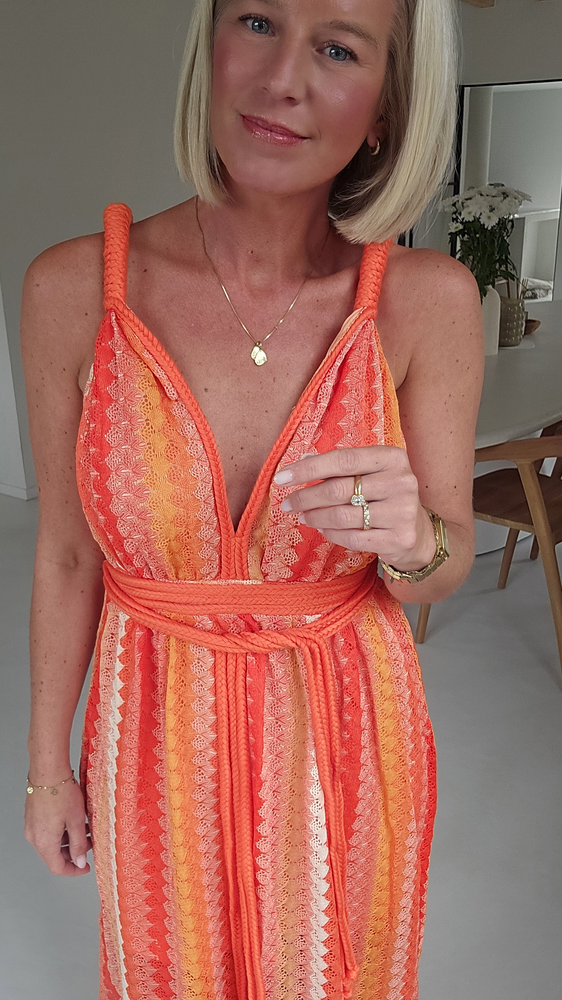 CANDICE 2 maxi crochet dress orange