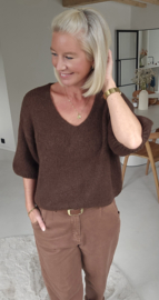 MAYLEY short-sleeved knit chocolat