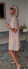 VERO striped terry dress pink