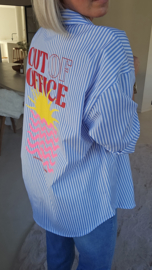 OUT OF THE OFFICE striped shirt blue