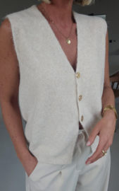 MAURA sleeveless knit cardigan soft beige