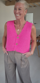 MAURINE sleeveless knit cardigan fuschia