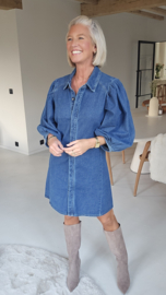 MILA denim balloon sleeve dress
