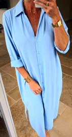 RHEA maxi shirt dress pastel blue