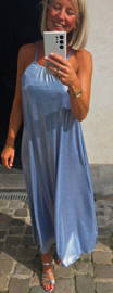 GALINA maxi shiny dress ice blue