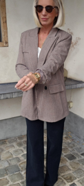 EVIE oversized chevron blazer brown