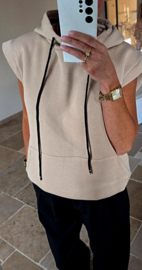 JONA sleeveless hoodie beige