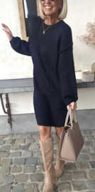 MANDINE midi knit dress black