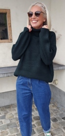 SNUGGLE loose turtleneck knit forest green