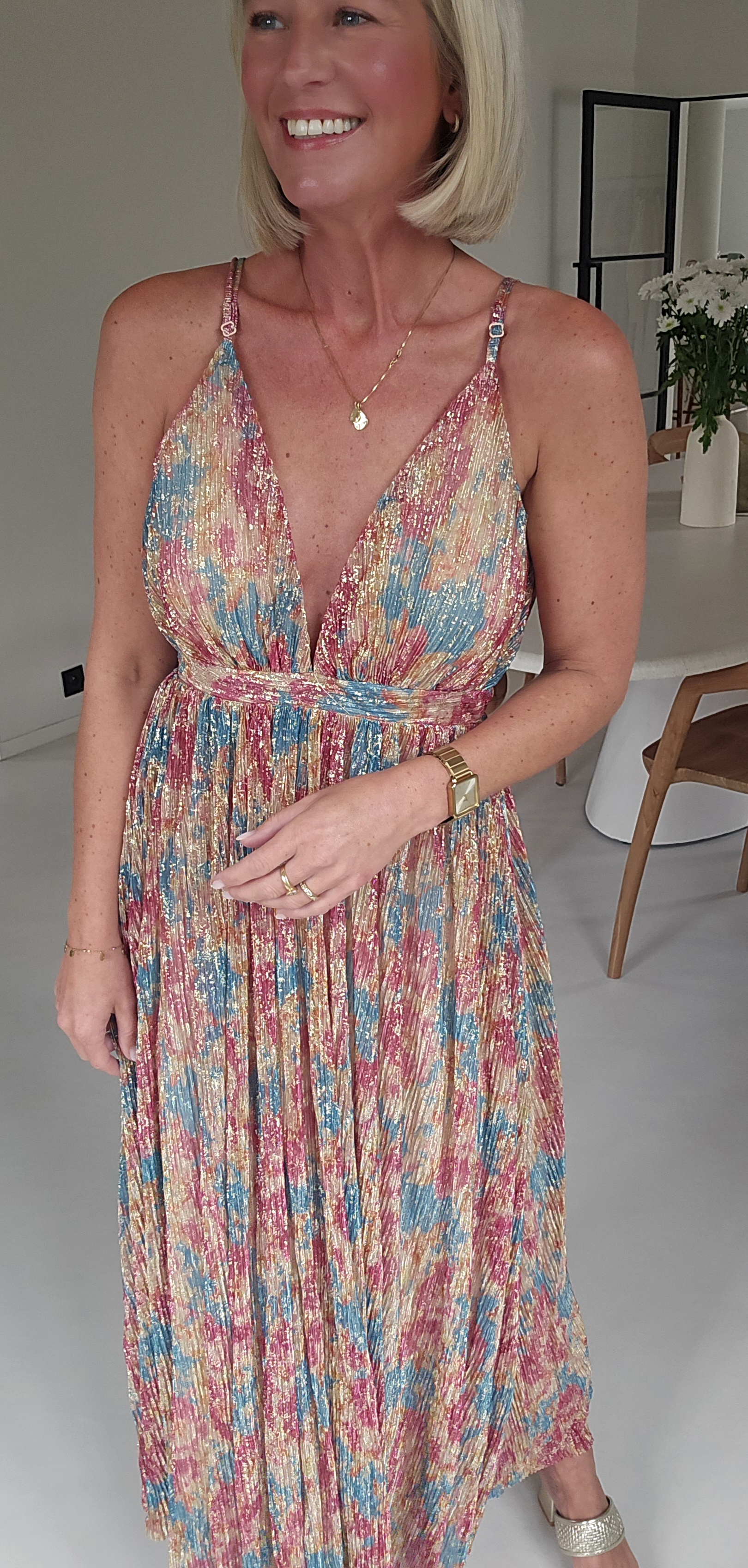 ROZETTA maxi party dress turquoise