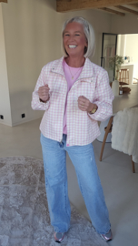 SPRING check jacket pink