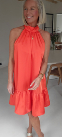 HAVY silky satin dress soft peachy orange