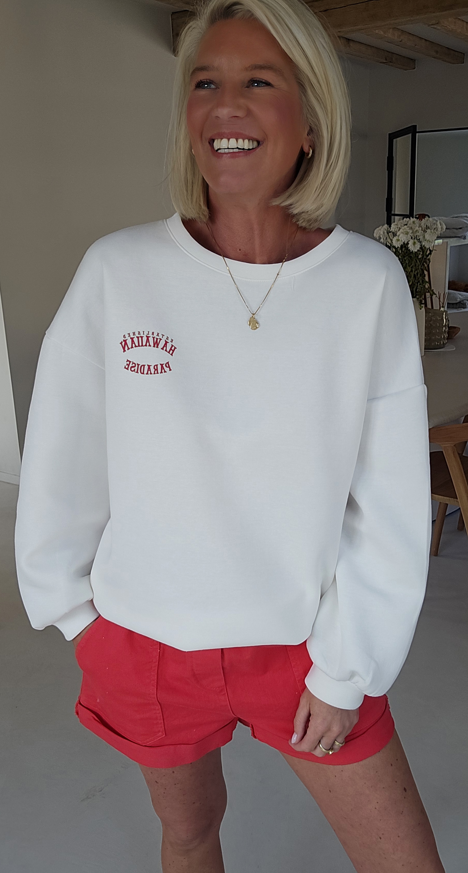 HAWAIIAN PARADISE sweatshirt white