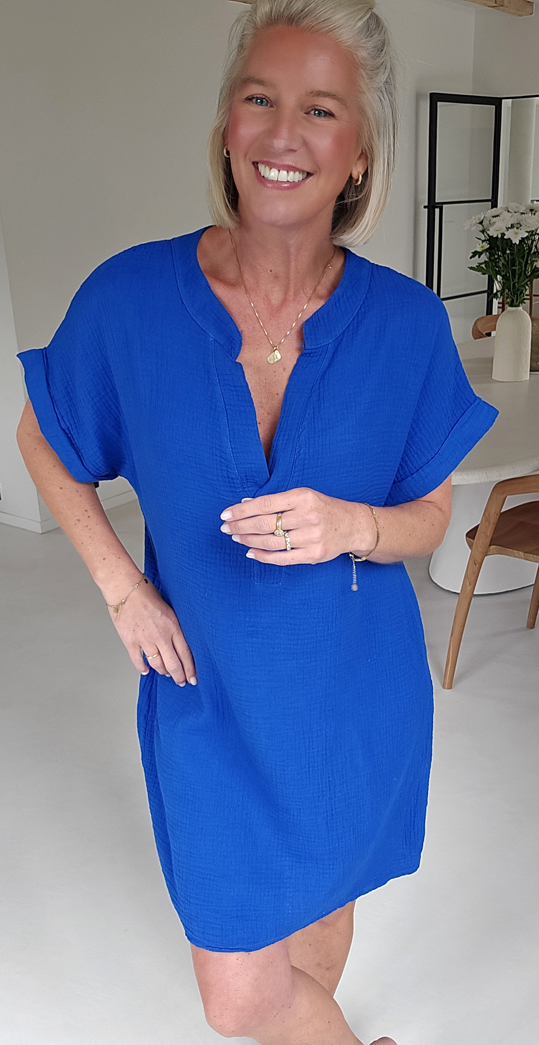 JOYOSA tetra dress royal blue