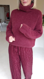 CHARLINE turleneck knit burgundy