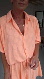 BEACH TIME terry set neon coral