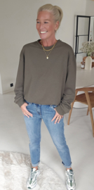 FAUVE oversized cotton sweatshirt khaki