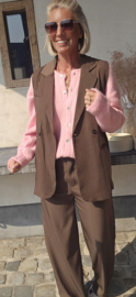 LOUAN suit sleeveless blazer taupe