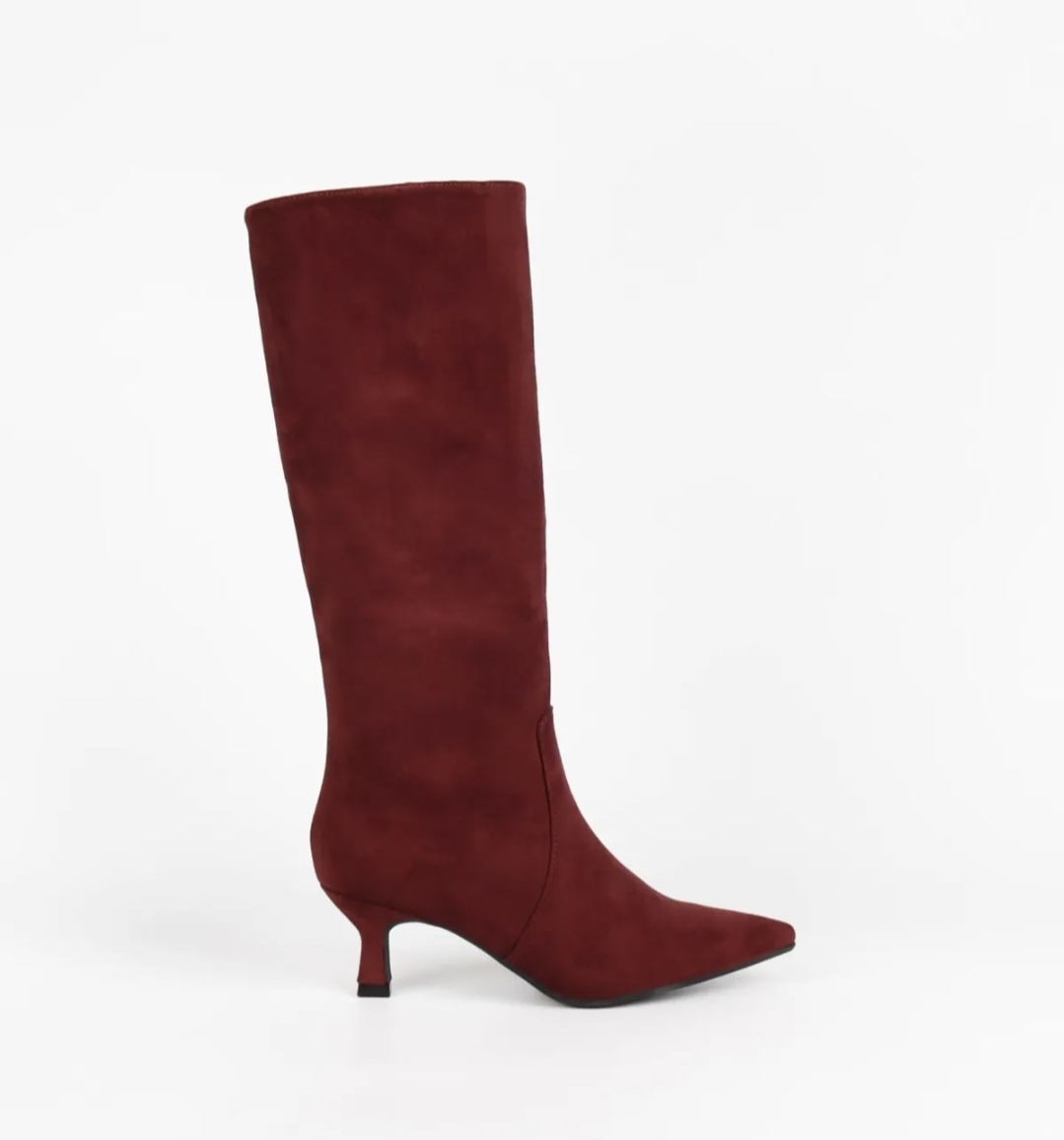 GINA suede knee boots burgundy