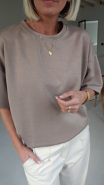 STANNIE short-sleeved sweatshirt taupe