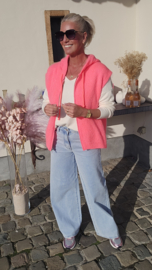 PALM BREEZE zip gilet neon coral