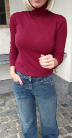 BASIC viscose turtleneck knit burgundy