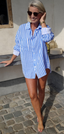 PUGLIA oversized striped tetra shirt