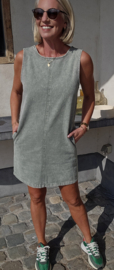 PIPA sleeveless jeans dress khaki