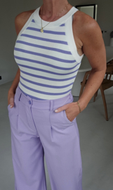 CATIE striped viscose top lilac