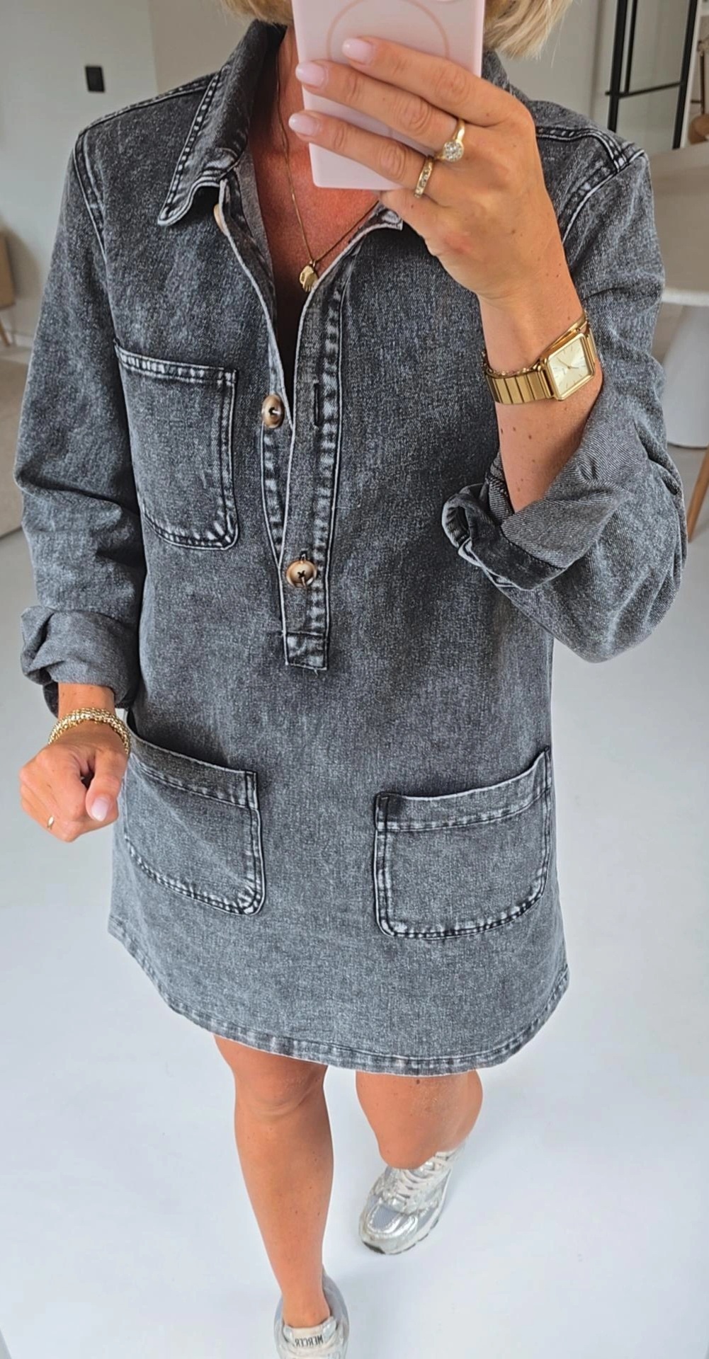 THE PERFECT jeans dress washed black