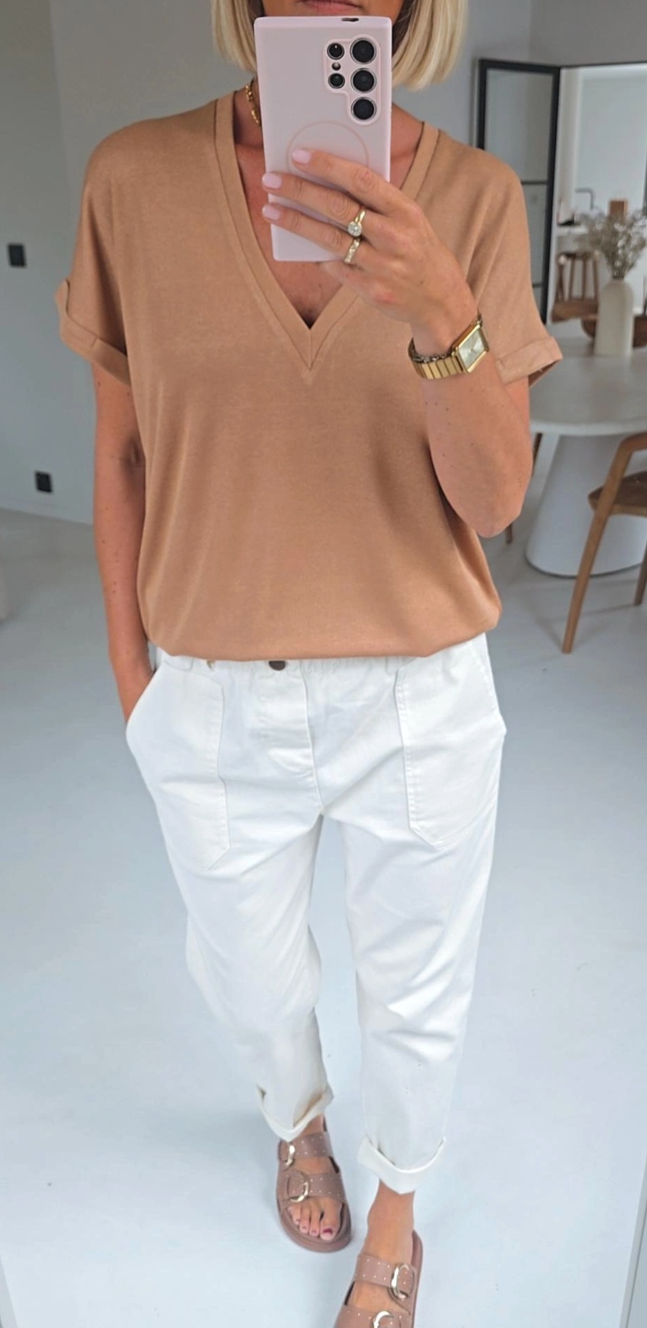 INA viscose tee camel