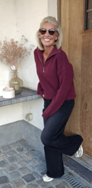 MILOU zipper knit burgundy