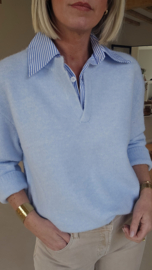 CAMILLE summer shirt knit pastel blue