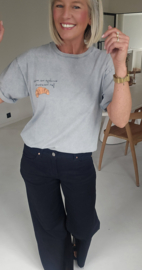 SUNDAYS ARE FOR CROISSANTS cotton T-shirt grey