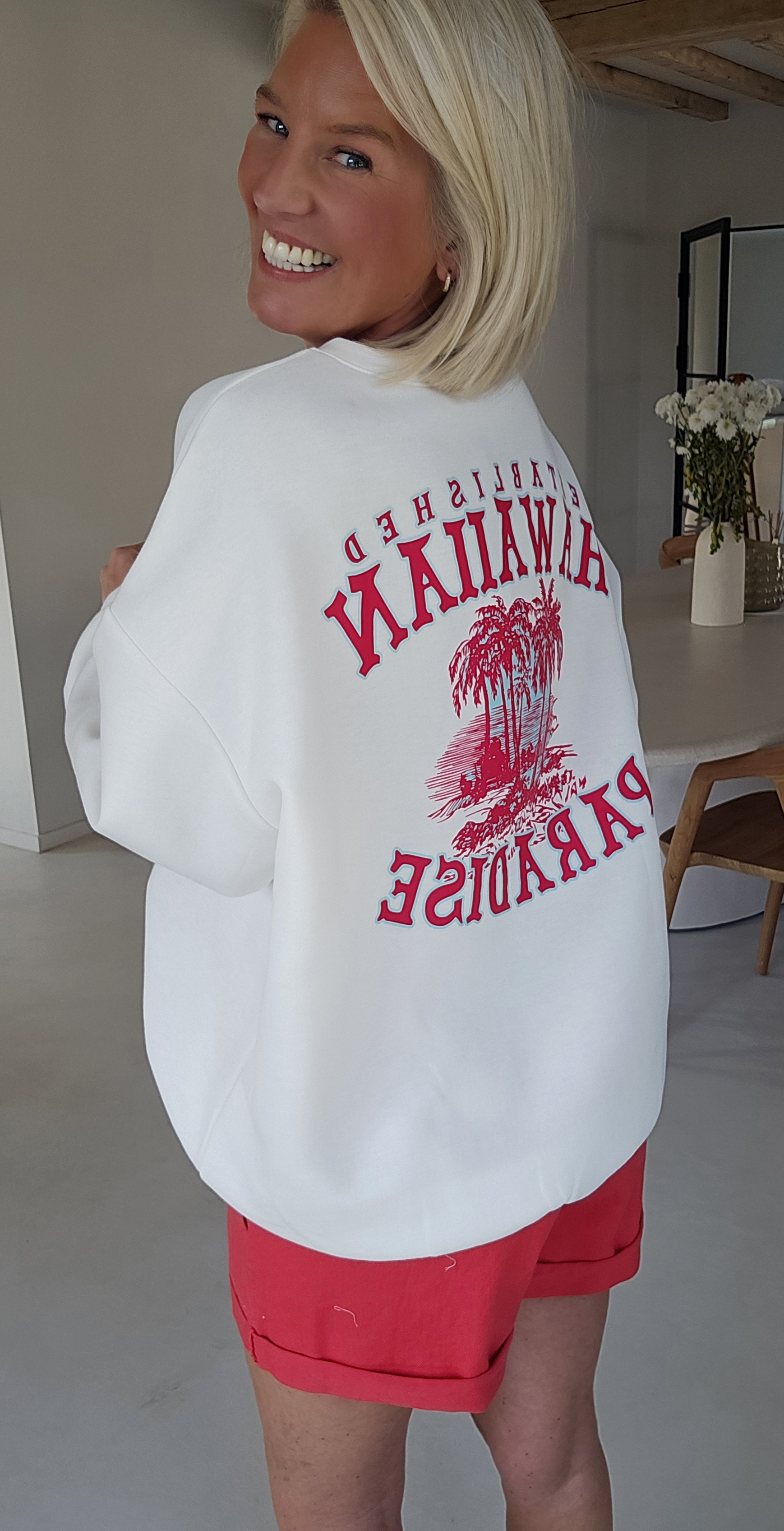 HAWAIIAN PARADISE sweatshirt white