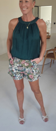 INES satin top bottle green