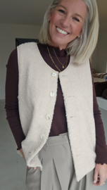 MELIA 4 sleeveless teddy jacket ecru