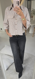 MALOU cropped shirt taupe