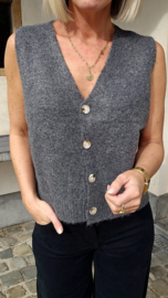 RUBI sleeveless knit cardigan carbon